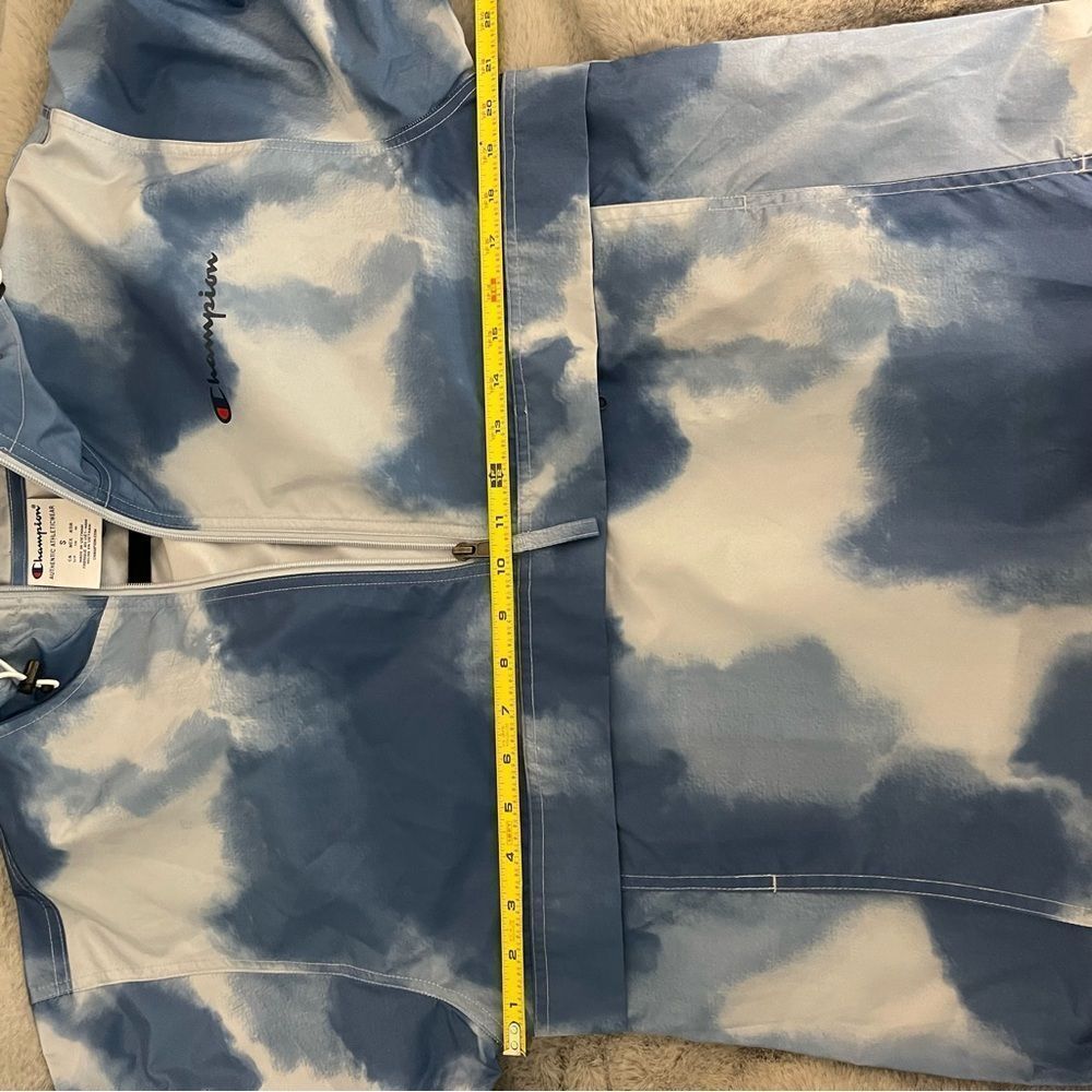 NWT Champion Packable Stadium windbreaker Jacket – Sky & Cloud dye -Men Small - Picture 12 of 14
